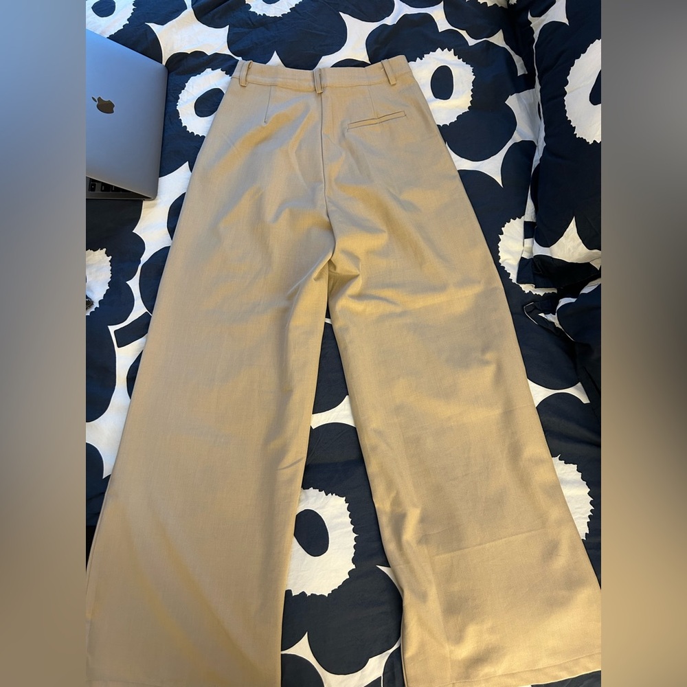 MABLE Classic High-Waisted Tan Trousers